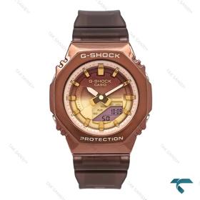 جیشاک زنانه GM-S2100 قهوه ای صفحه طلایی قهوه ای G-shock-6385-L