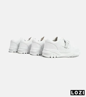 کفش کتانی بگ دار مردانه و زنانه سفید BERSHKA