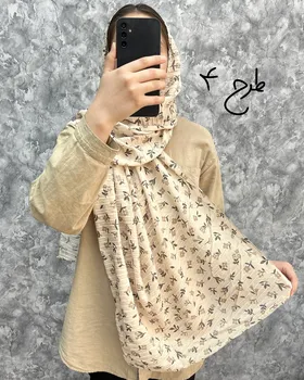 شال پلیسه میکس کرم 3921