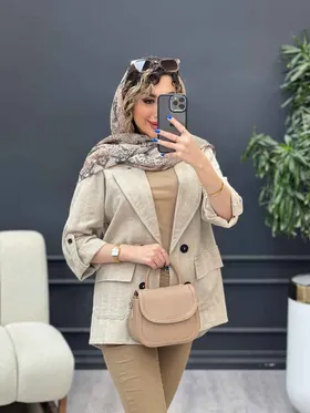 مانتو چهار دکمه دو جیب ایوا