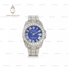 ساعت مچی رولکس دیت جاست فول نگین صفحه سرمه ای Rolex Datejust
