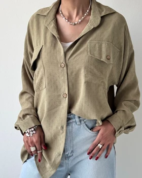 شومیز دکمه چوبی الیانا کد 500453