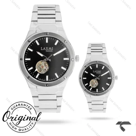 ساعت ست اتوماتیک لاکسمی 8569-4 سیلور صفحه دودی Laxmi-9582-S