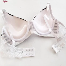 ست شورت و سوتین زنانه مدل پوش آپ فنردار کاپ اسفنجی بند متحرک رنگ سفید پانیذ کد 4689-11