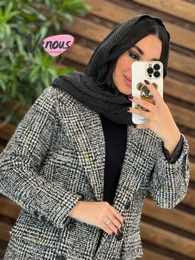 پالتو چهارخونه بلند شش دکمه