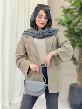 مانتو برش هلالی دو جیب آرزو