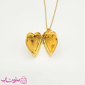 گردنبند لاکت عکس مدل قلب طلایی طرحدار