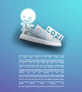 کفش کتانی مردانه و زنانه آبی نایک NIKE jordan Vodoo مدل 7135