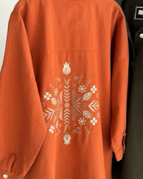 مانتو کتان گلدوزی یاسمن