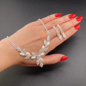 نیم ست جواهری نگین‌دار jz10013 گالری موژان حیدری