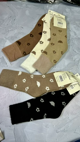 جوراب توکرکی طرح تدی نیم‌ساق