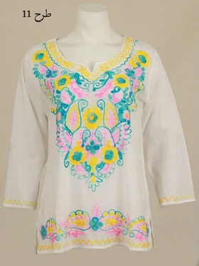 بلوز نخی گلدوزی شده