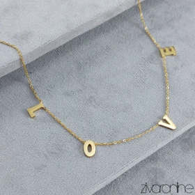 گردنبند زنانه طرح لاو طلایی 50063