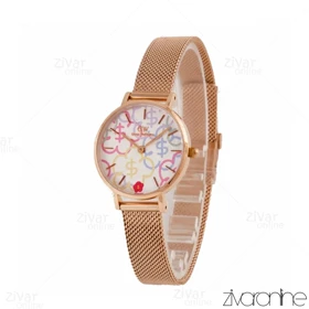 ساعت دنیل ولینگتون زنانه حصیری رزگلد صفحه طرح دار 106824