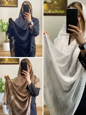 شال پلیسه منگوله‌دار
