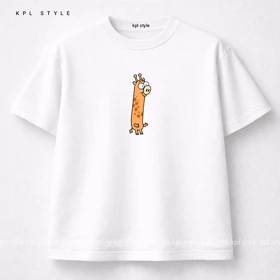 تیشرت باکسی 100٪ پنبه طرح زرافه | یونیسکس | کد 1439