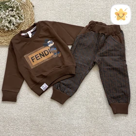 بلوز شلوار پسرانه Fendi تمام پنبه 1 تا 8 سال جنس عالی