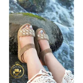 صندل لژدار کنفی حصیری مروارید بافتی