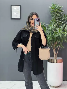 مانتو لینن آستین گت جلو دکمه