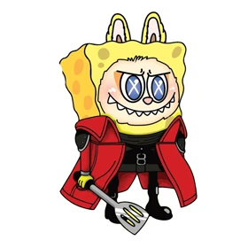 استیکر پارچه و لباس پاد آفرین مدل لبوبو اسفنجی کد 203