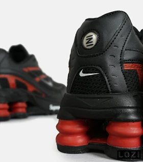 کفش کتانی مردانه مشکی قرمز نایک NIKE x SUPREME shox ride 2