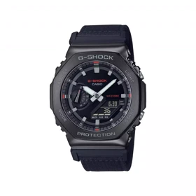 ساعت کاسیو جی شاک مردانه برزنت مشکی دو زمانه GM-2100CB-1A