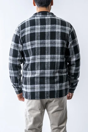پیراهن آستین بلند پشمی جیب‌دار مردانه