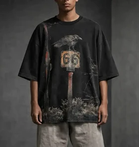 مسترکوالیتیتیشرت باکسی لش کلاغ با طراحی شیک و جدید / فوق‌العاده زیبا و خاص و با کیفیت