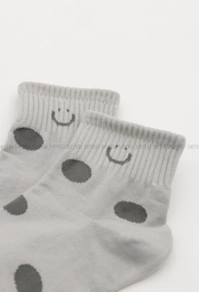 جوراب خال دار نیم ساق پنبه کد1005202