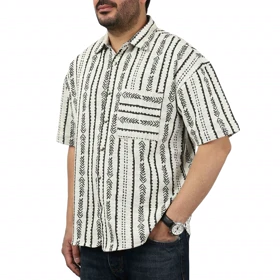 پیراهن آستین کوتاه بوکله مردانه مدل 61119125