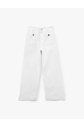 شلوار جیب کوتاه جیب کوتاه قالب کمر بلند - شلوار جین Culotte 5SAL40057MD