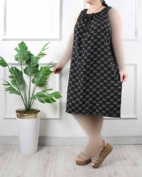 سارافون نخی کوتاه طرح دار A6966