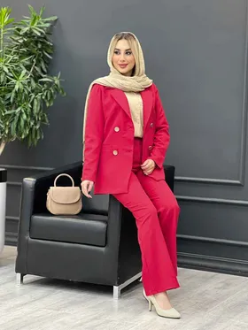 ست مانتو و شلوار دکمه طلایی