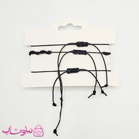 دستبند یا پابند دخترانه رنگی مشکی پک سه عددی