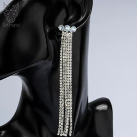 گوشواره جواهری تریپل دایموند سیلور