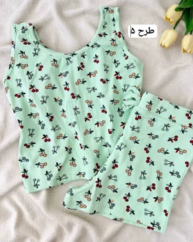 ست کراپ تاپ و شلوارک کبریتی کد 5058
