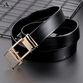 کمربند چرمی ریلی Leather Ratchet Belt BL107 (مشکی)