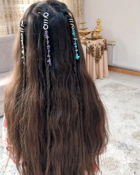 اکسسوری مو دورنگ طلایی سنگ