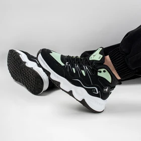 نیم بوت اسپرت مردانه مدل جردن رنگ مشکی سبز کد 8702