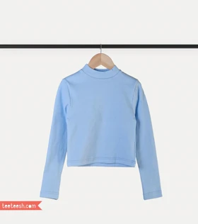 کراپ آستین بلند آبی روشن