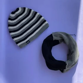 کلاه و شالگردن زمستانه طرح راه راه دورو ENDLESS