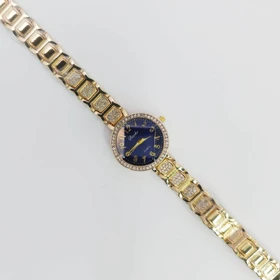 ساعت مچی زنانه باوک Baoke نگین‌دار با موتور کوارتز (بند طلایی صفحه سورمه ای)