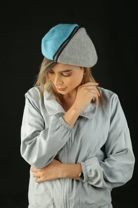 کلاه برت نمدی زیپ‌دار