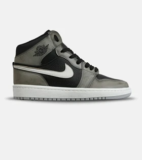 کفش کتانی ساق‌دار مردانه و زنانه طوسی مشکی NIKE jordan 1 مدل 8132
