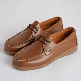 کفش چرم کالج زنانه شهرزاد (قهوه ای)