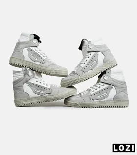 کفش کتانی ساق‌دار طوسی سفید OFF WHITE