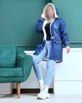 کاپشن جین داخل خز کد 50104