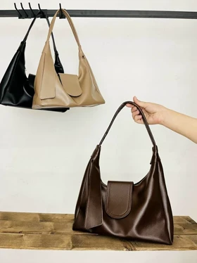 کیف زنانه کرواتی پکه دار (شکلاتی)