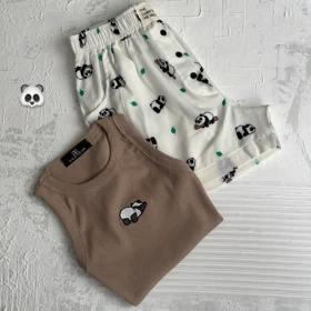 ست شلوارک و کراپ طرحدار