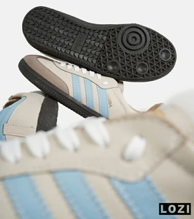 کفش کتانی مردانه و زنانه کرم آبی ADIDAS Samba